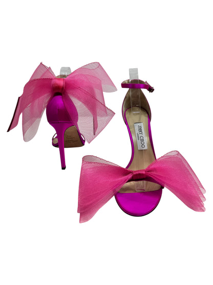 Jimmy Choo pink satin aveline pumps