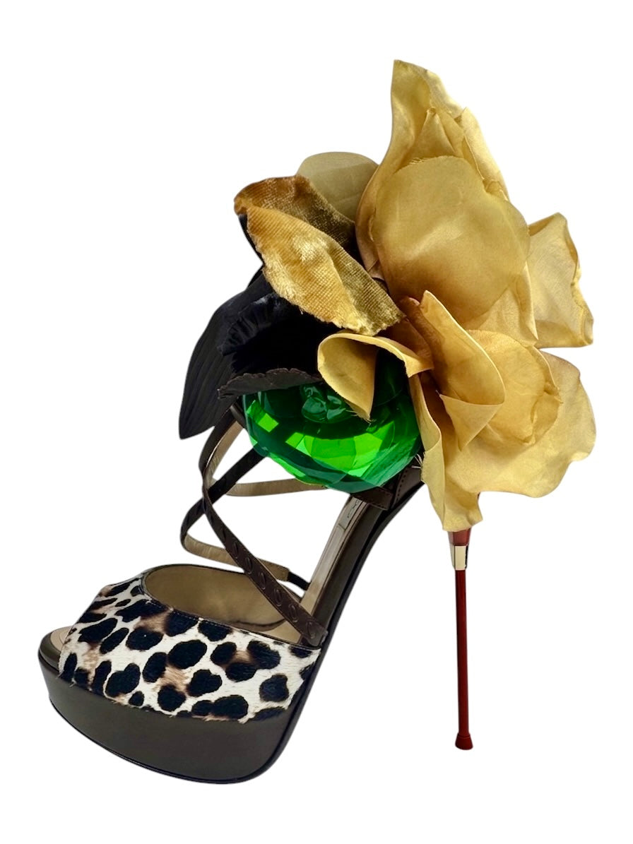 Jimmy Choo spring 2012  mira leopard flower pumps