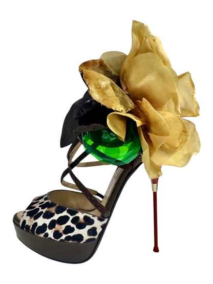Jimmy Choo spring 2012  mira leopard flower pumps