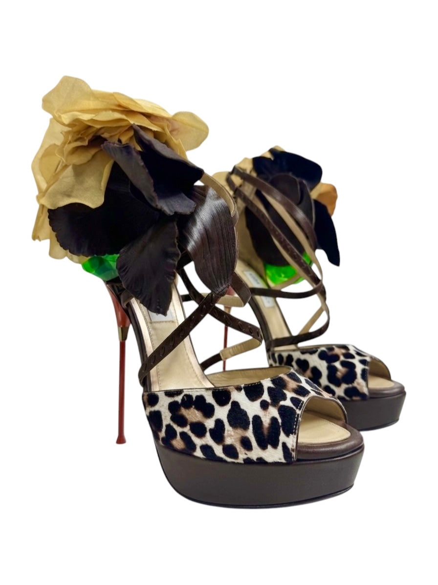 Jimmy Choo spring 2012  mira leopard flower pumps