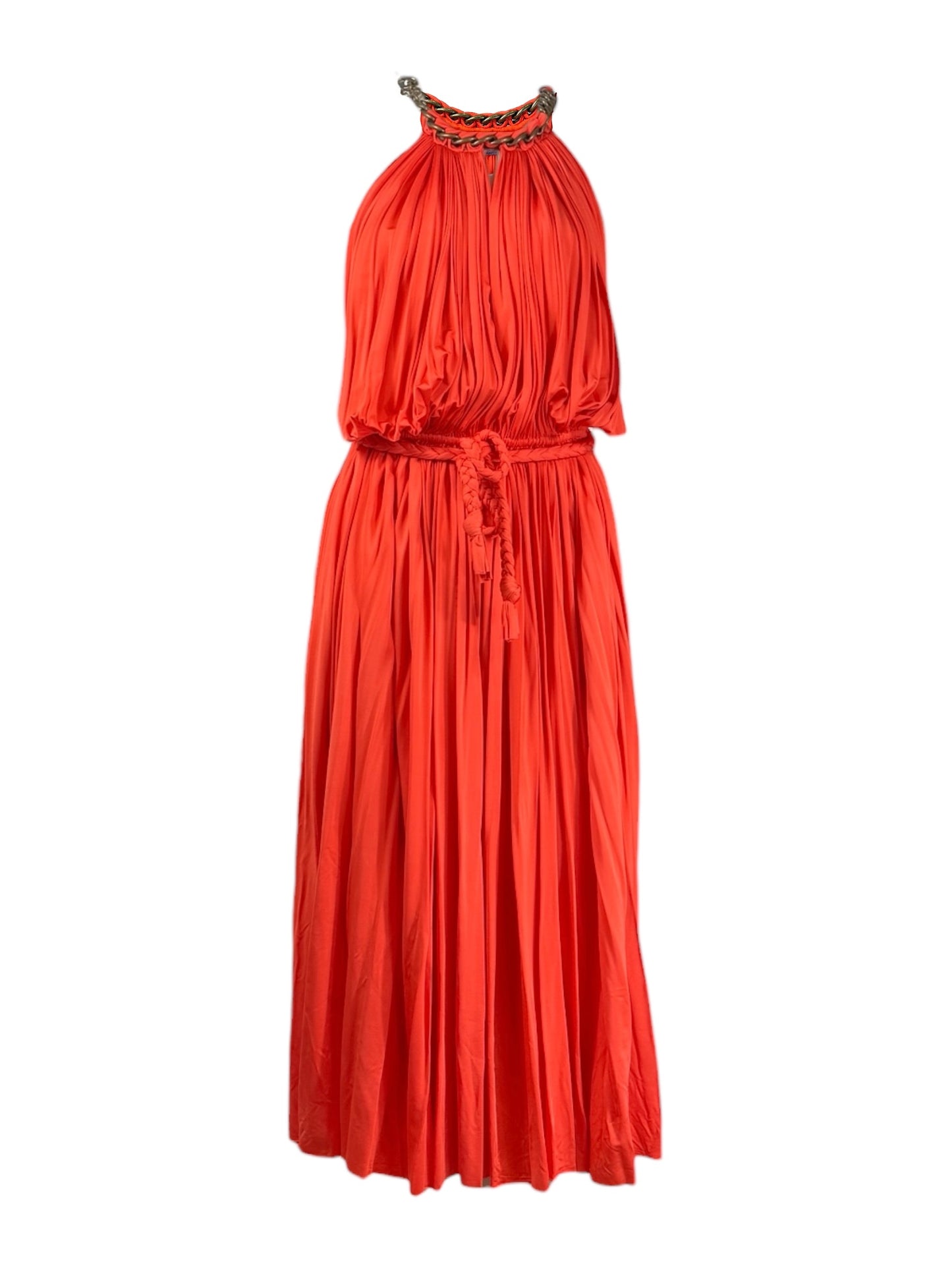 Lanvin Alber Elbaz Spring 2014 Orange pleated dress