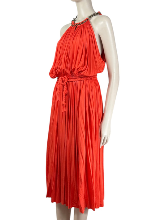 Lanvin_Alber_Elbaz_Spring_2014_Orange_pleated_dress