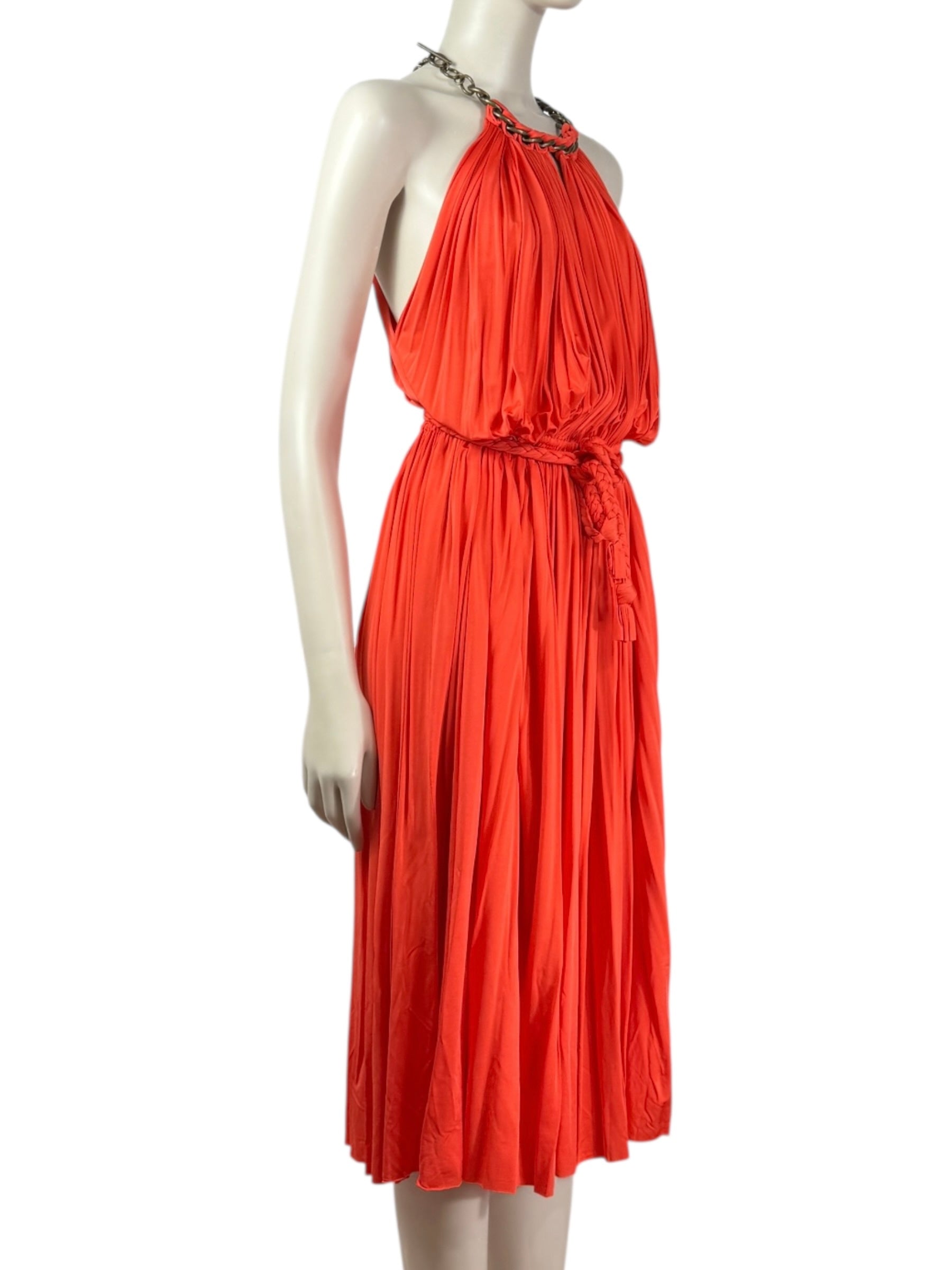 Lanvin_Alber_Elbaz_Spring_2014_Orange_pleated_dress