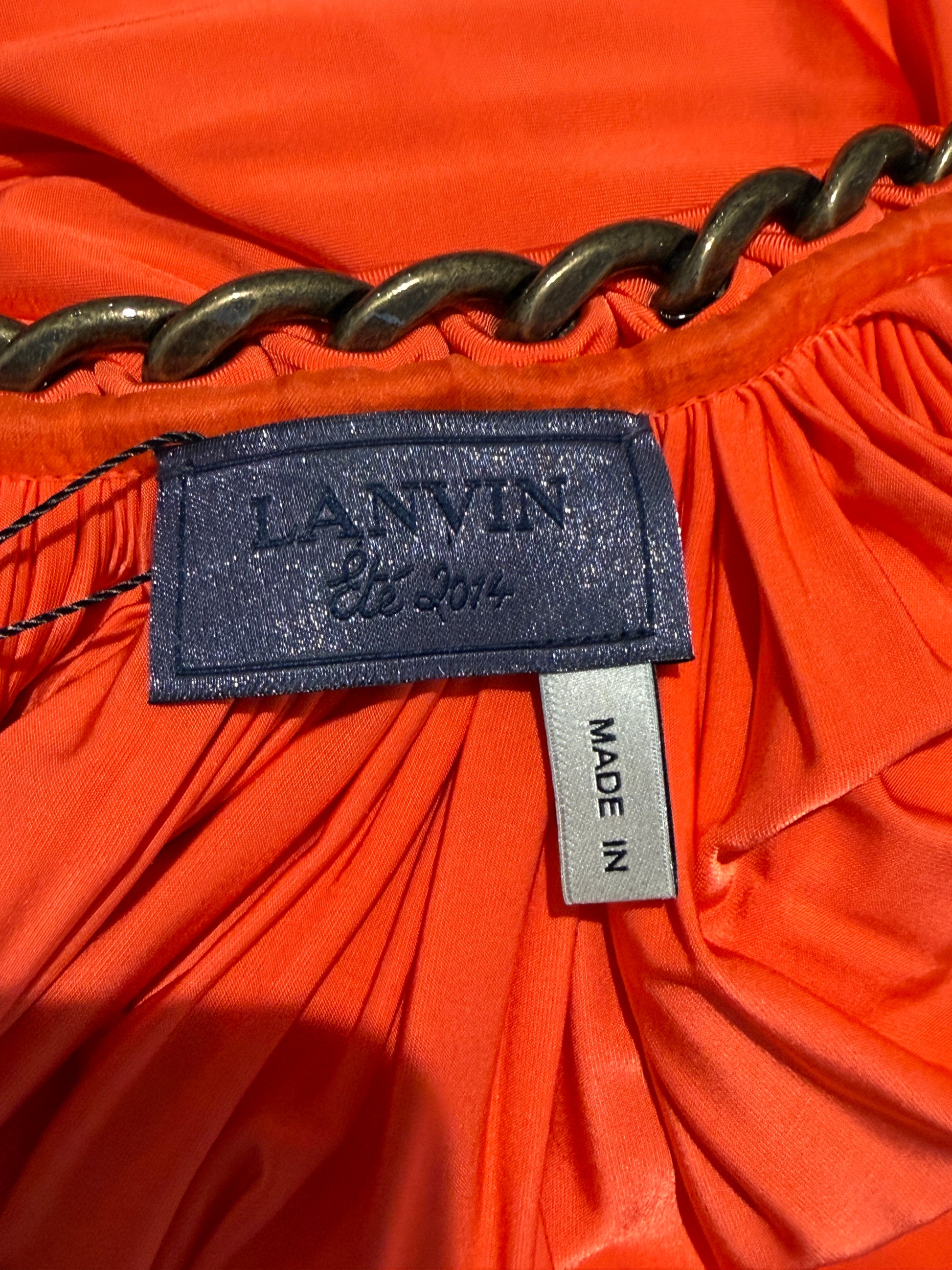 Lanvin_Alber_Elbaz_Spring_2014_Orange_pleated_dress