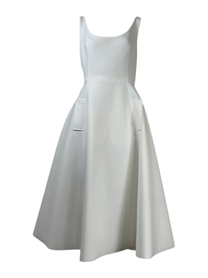 Lanvin Alber Elbaz Spring Summer 2014 sleeveless white knit dress