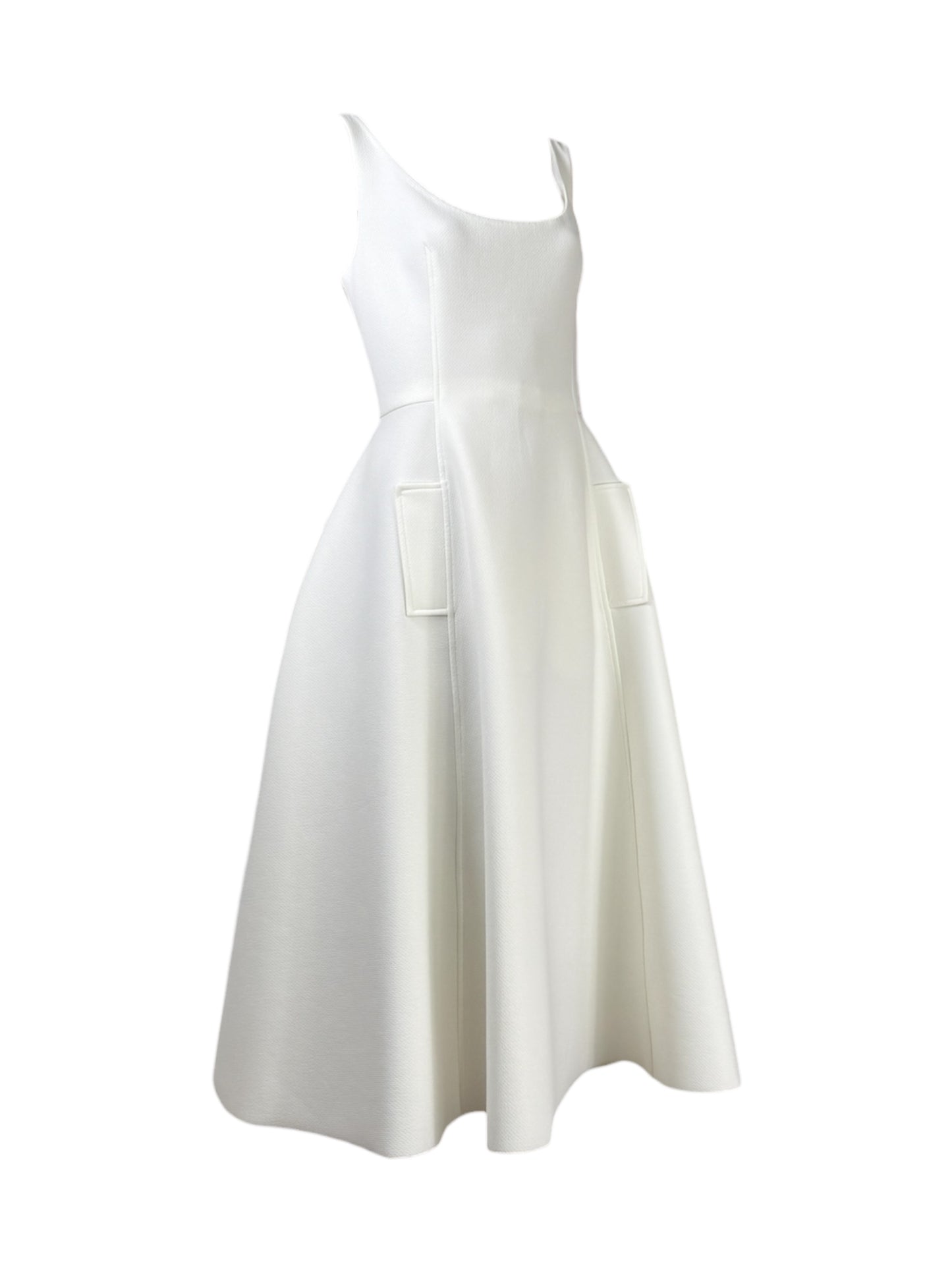 Lanvin Alber Elbaz Spring Summer 2014 sleeveless white knit dress 7