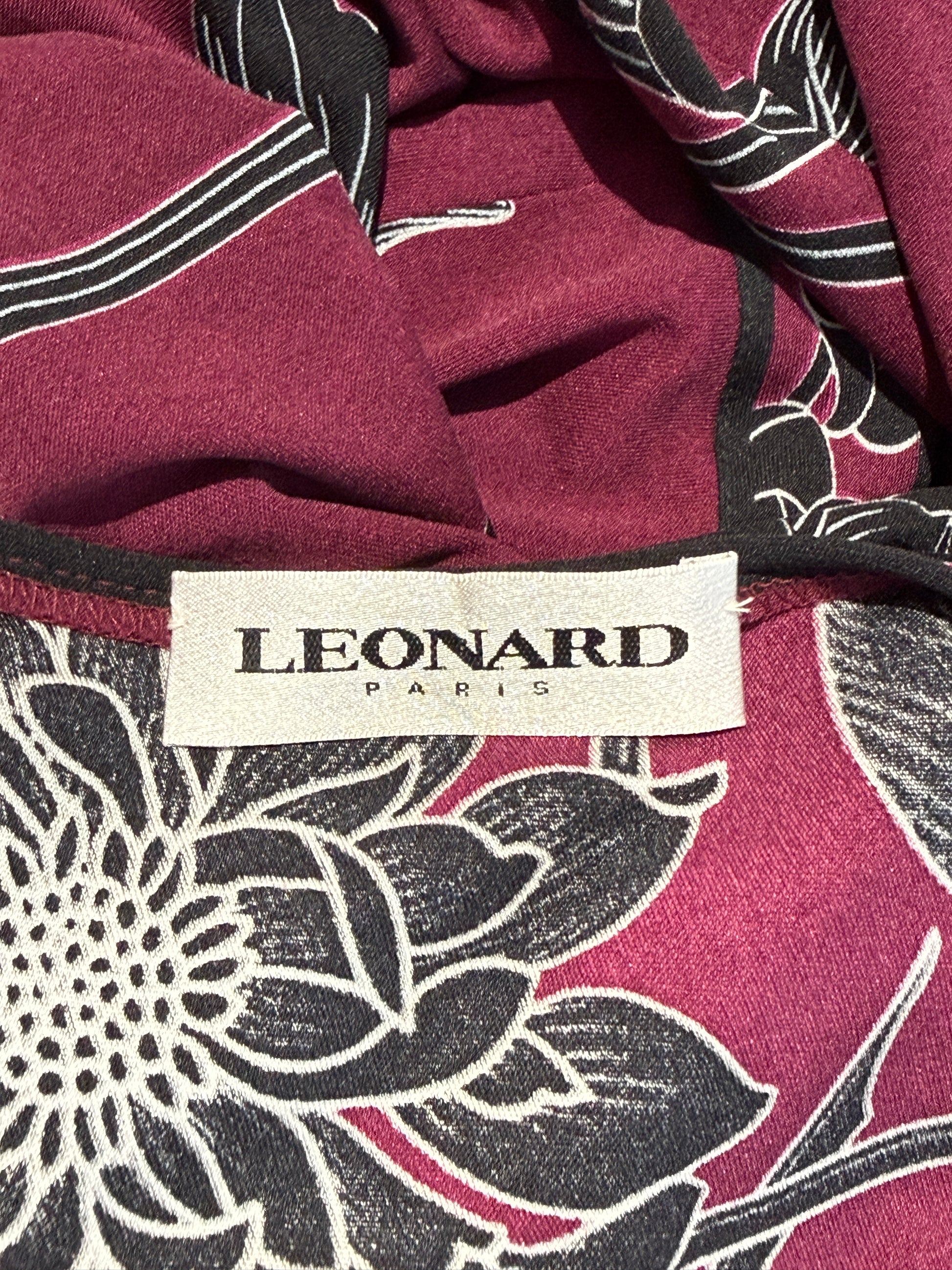 Leonard maxi dress burgundy floral print