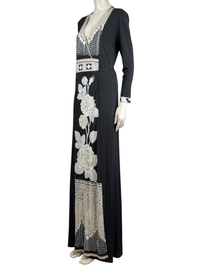 Leonard maxi jersey printed wrap dress