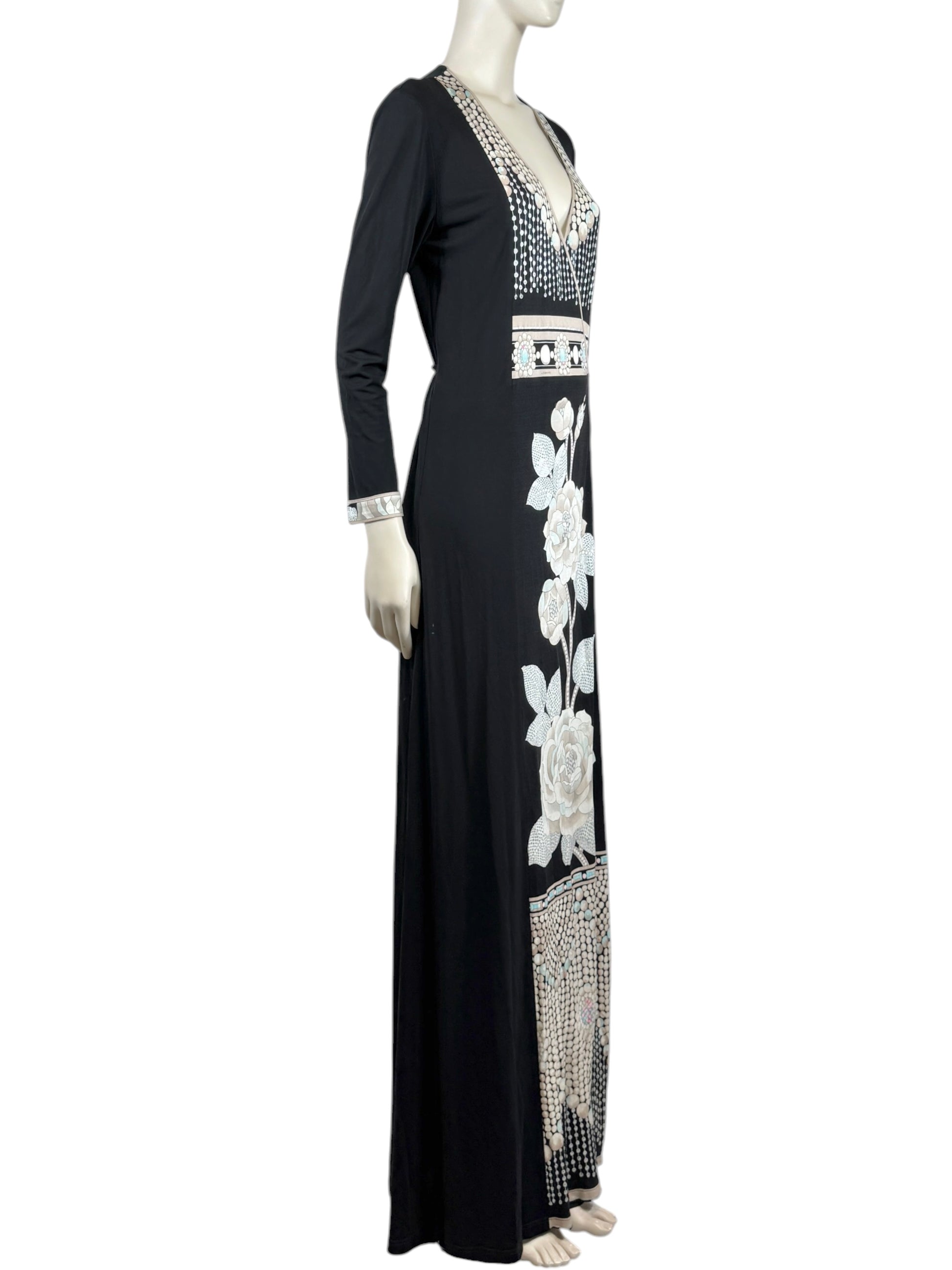 Leonard maxi jersey printed wrap dress