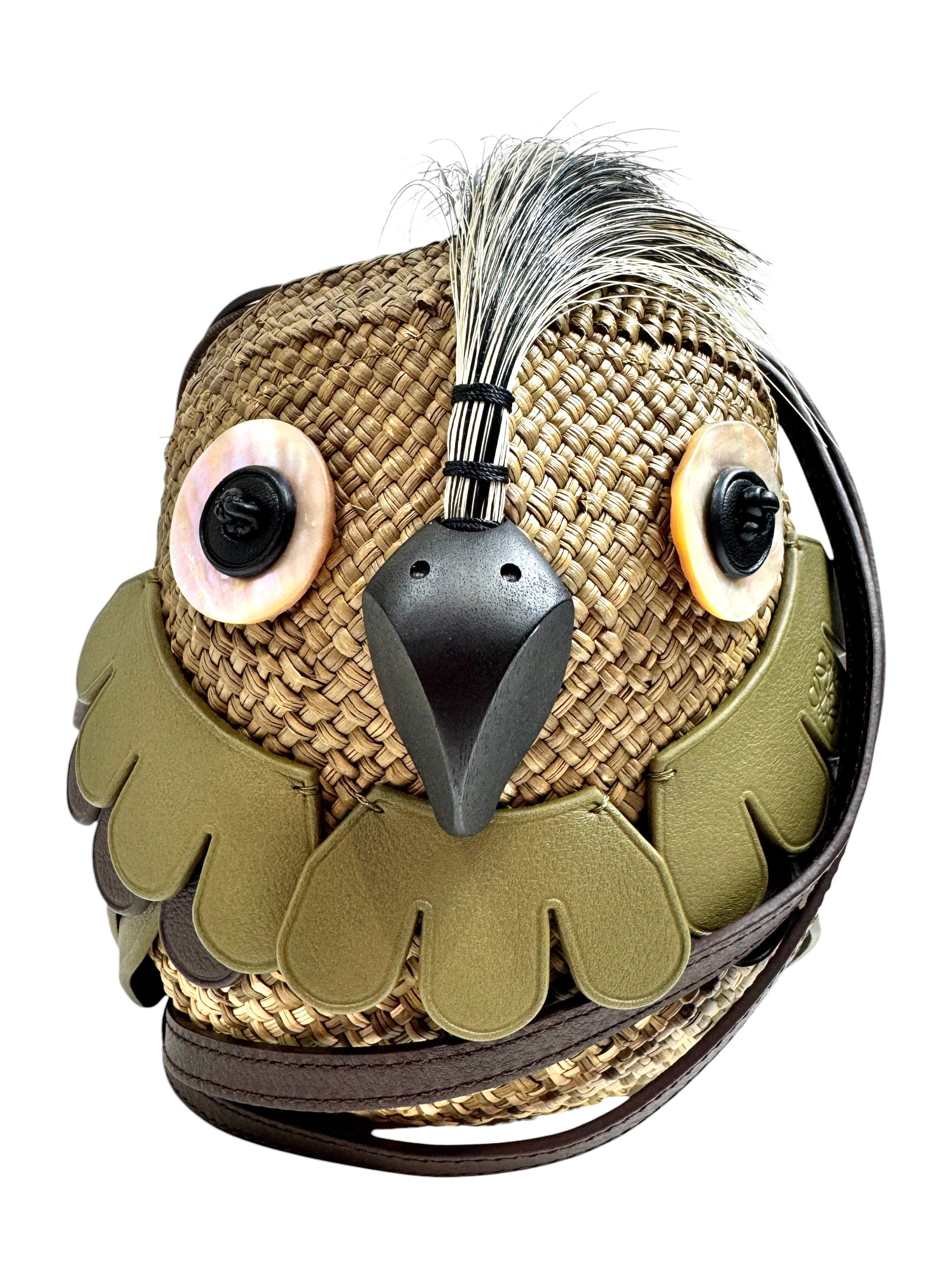 Loewe Paulas Ibiza straw owl bag