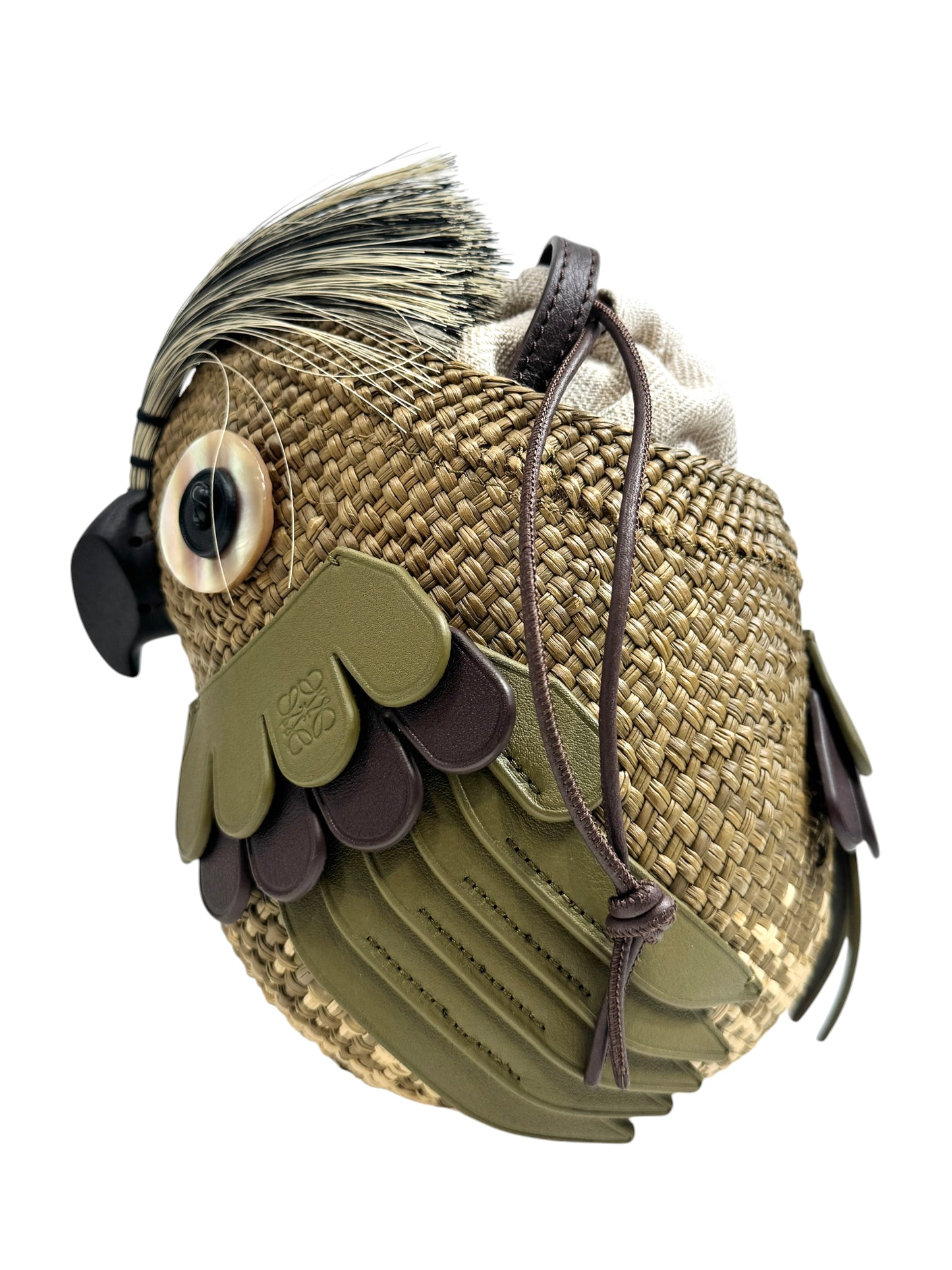 Loewe Paulas Ibiza straw owl bag