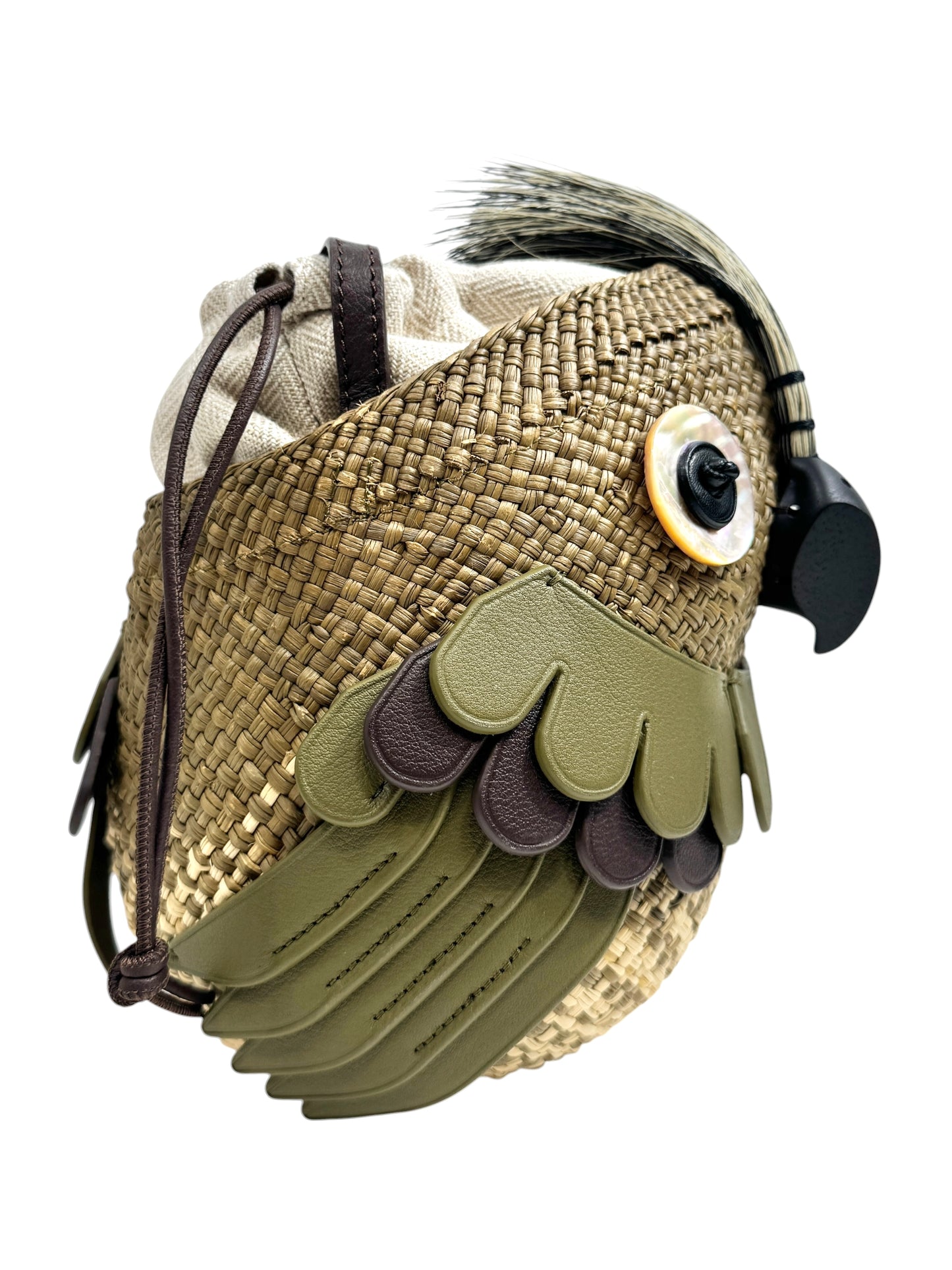 Loewe Paulas Ibiza straw owl bag