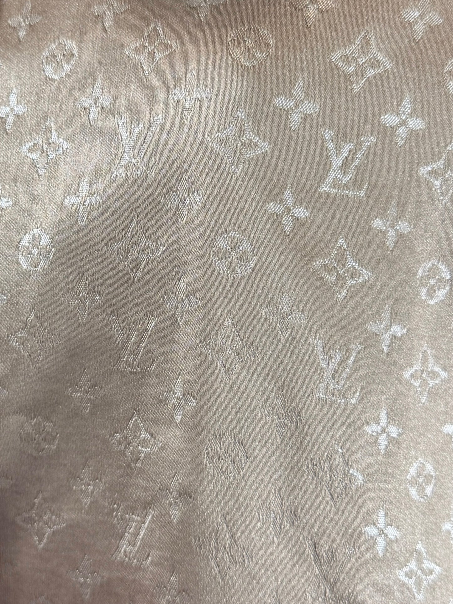 Louis Vuitton Marc Jacobs 2011 Taupe shiny silk Monogram bomber jacket