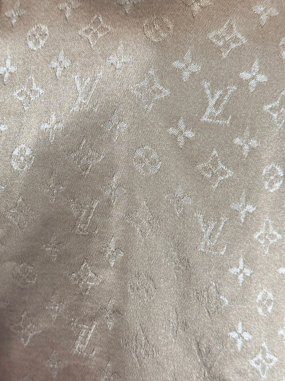 Louis Vuitton Marc Jacobs 2011 Taupe shiny silk Monogram bomber jacket