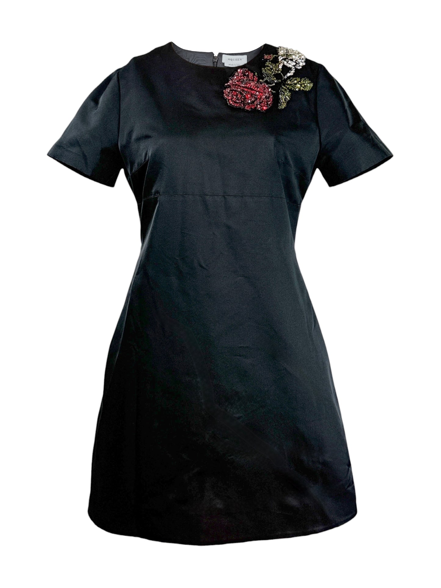 McQueen Sean McGibbon Fall 2025 black rose crystal dress