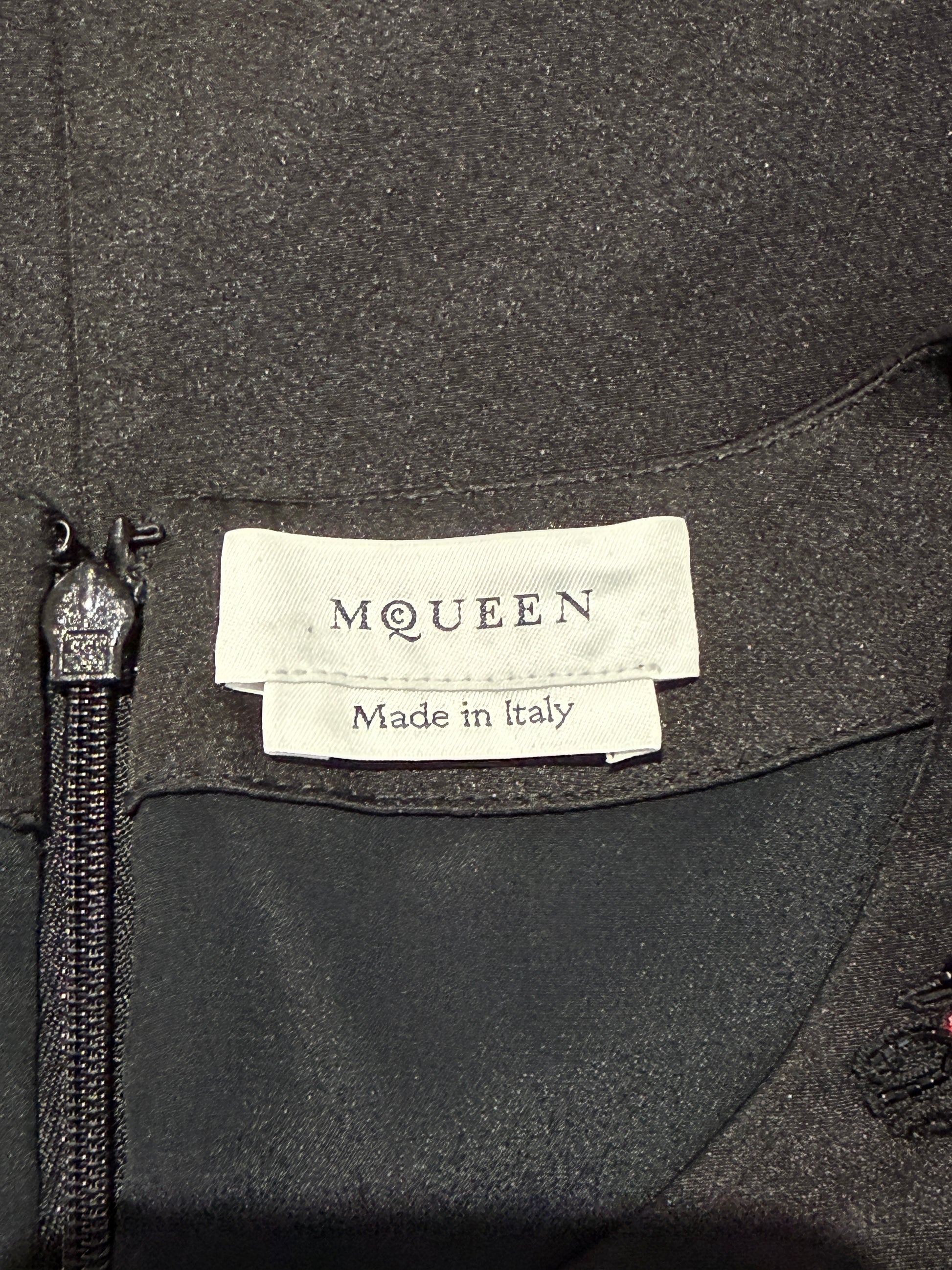 McQueen Sean McGibbon Fall 2025 black rose crystal dress