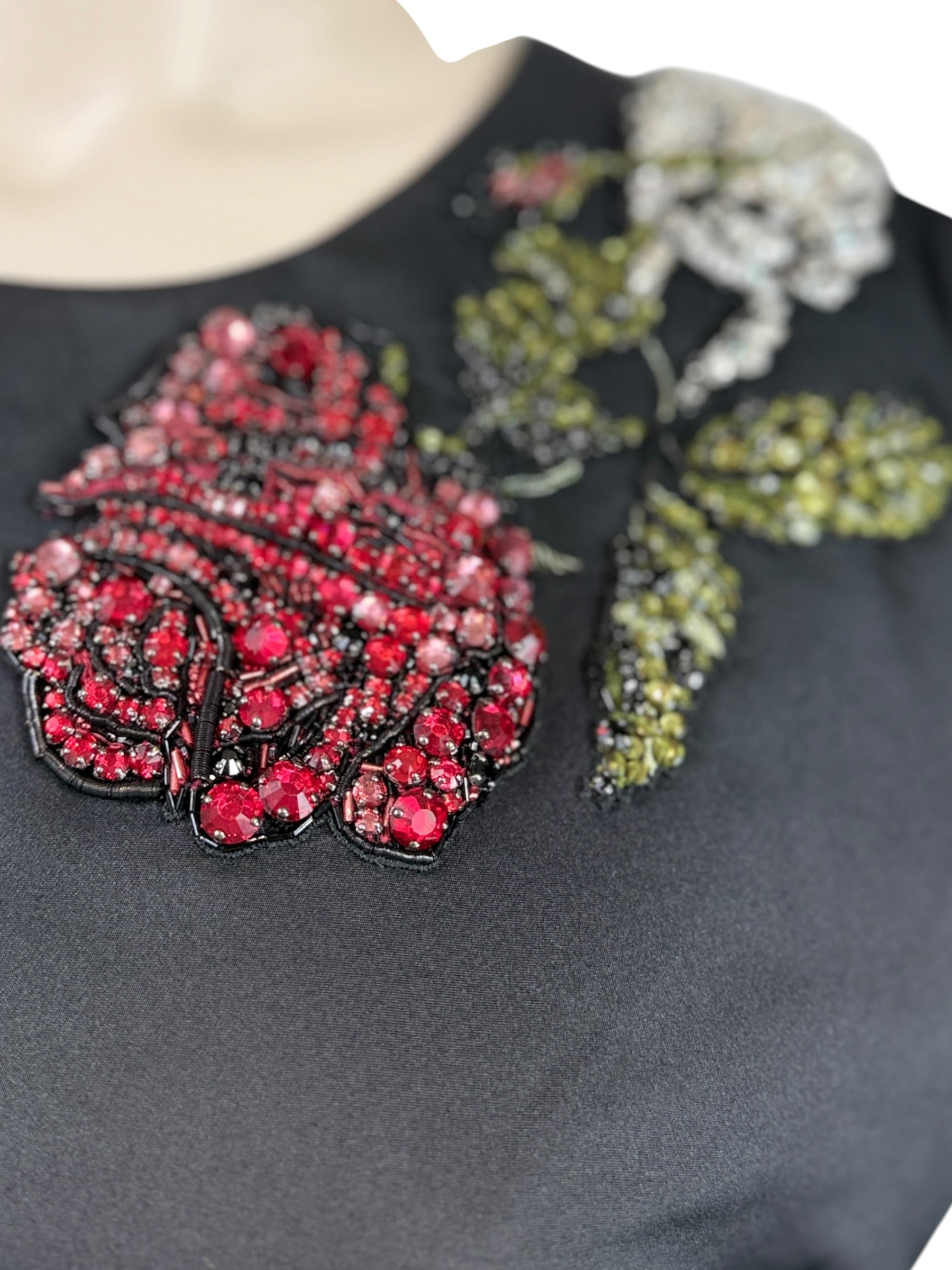 McQueen Sean McGibbon Fall 2025 black rose crystal dress