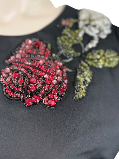 McQueen Sean McGibbon Fall 2025 black rose crystal dress