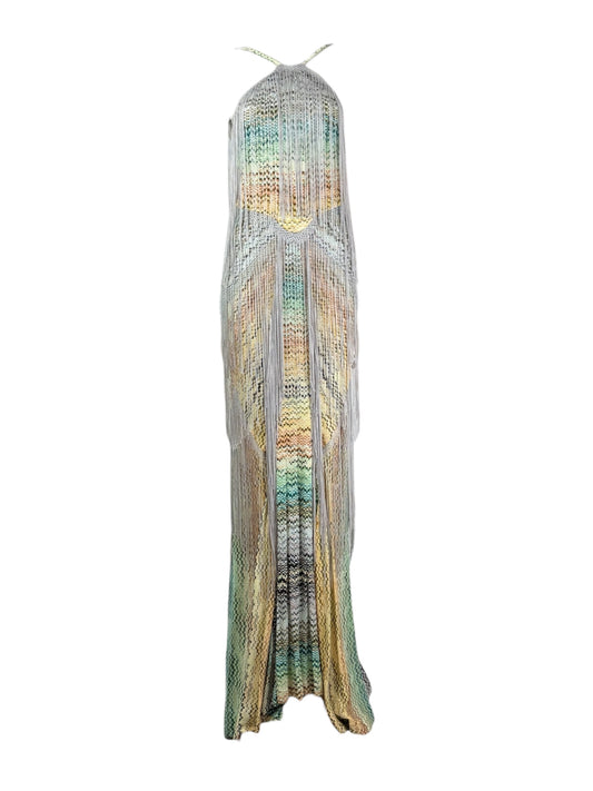 Missoni - Spring/Summer 2005 - Look 42 - Long, strappy, multicoloured fringed knit dress
