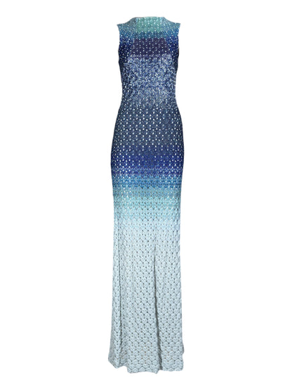 Missoni Resort 2013 Look 19 Maxi ombre knit dress embroidered