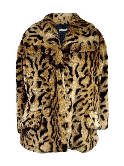 Miu Miu 2013 Cropped faux fur leopard jacket