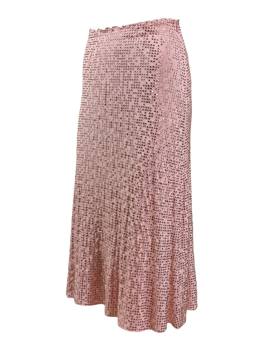 Miu Miu Fall 2022 Swarovski pink crystal embellished silk skirt
