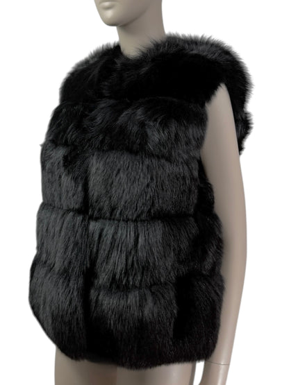 Miu Miu black fox vest