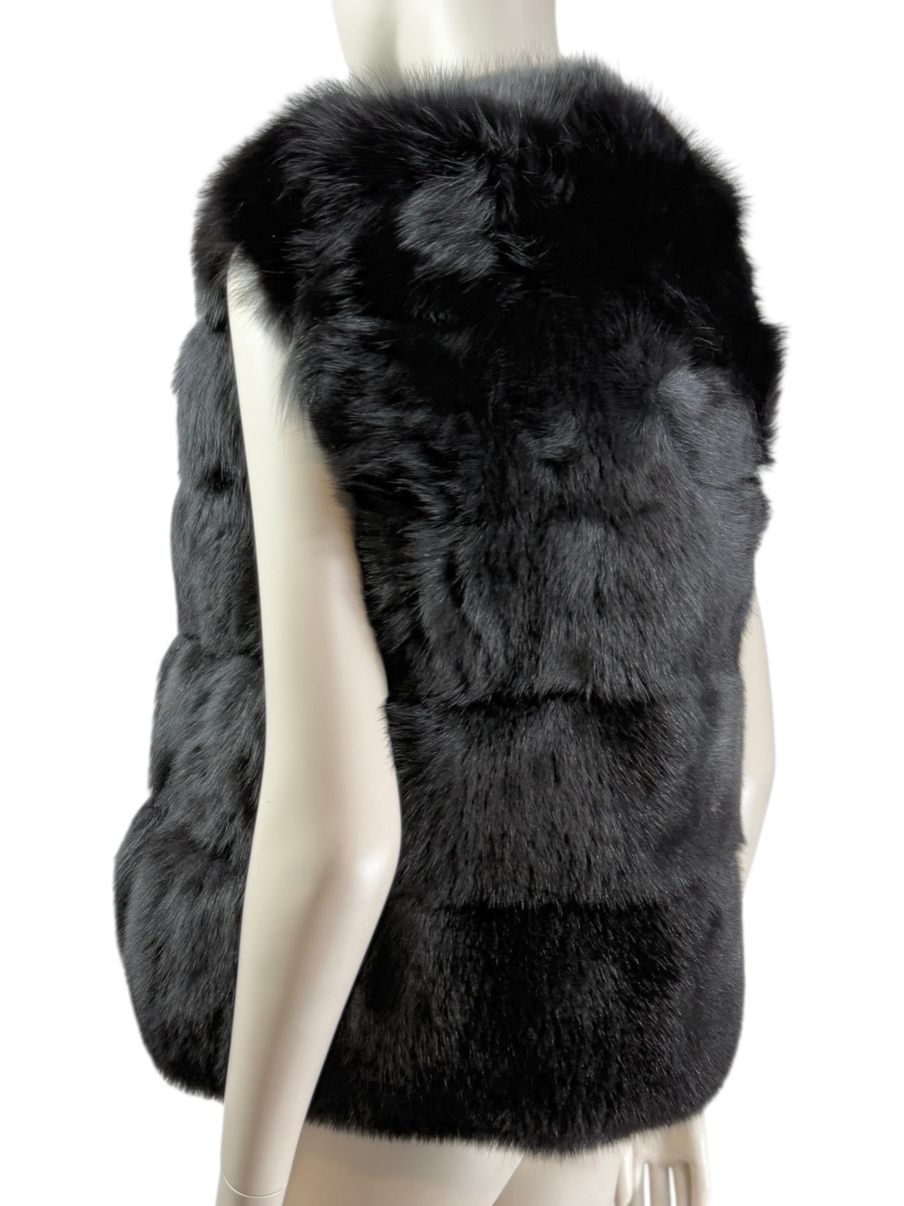 Miu Miu black fox vest