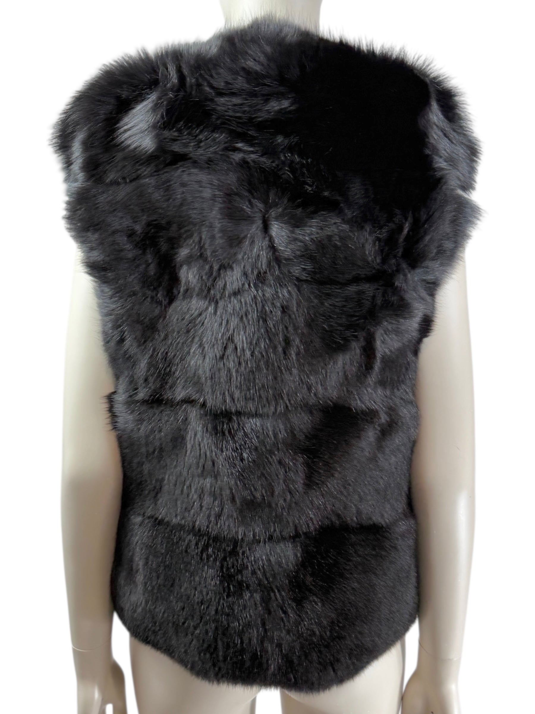 Miu Miu black fox vest
