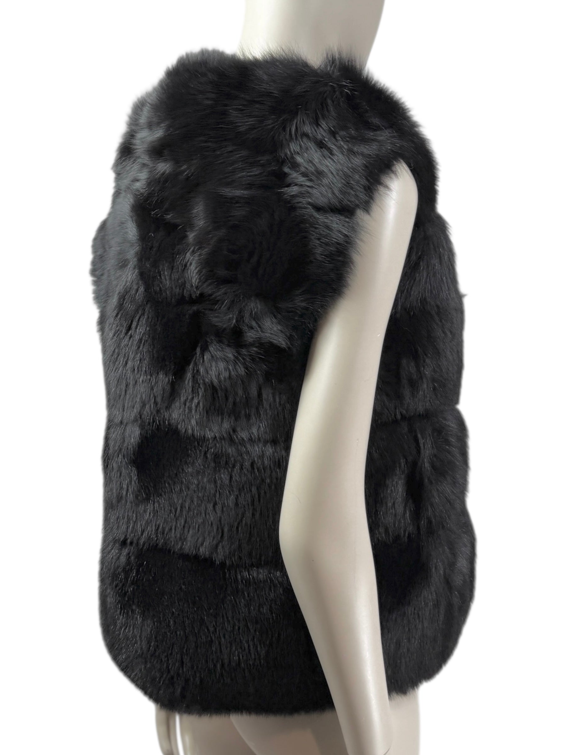 Miu Miu black fox vest