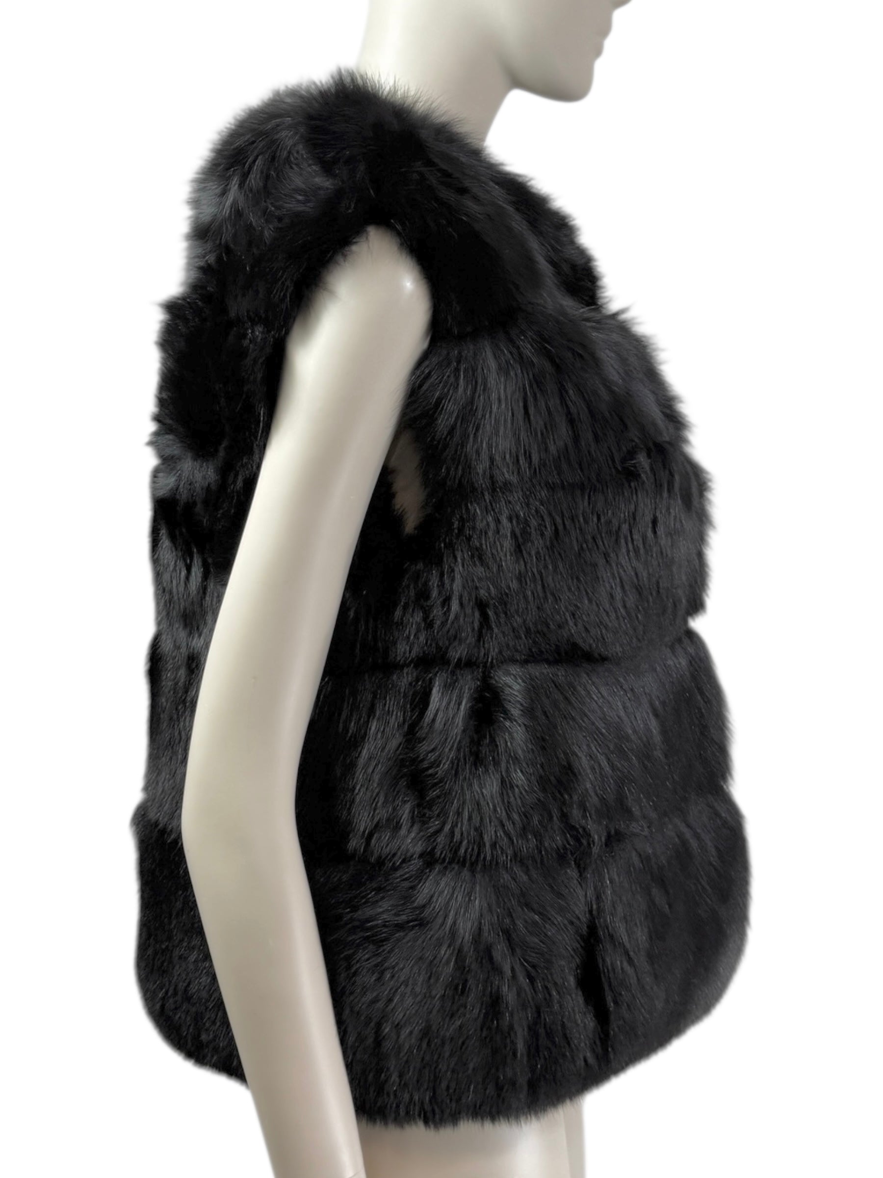 Miu Miu black fox vest