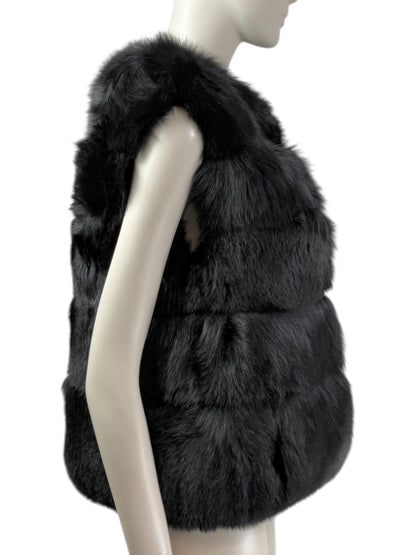 Miu Miu black fox vest