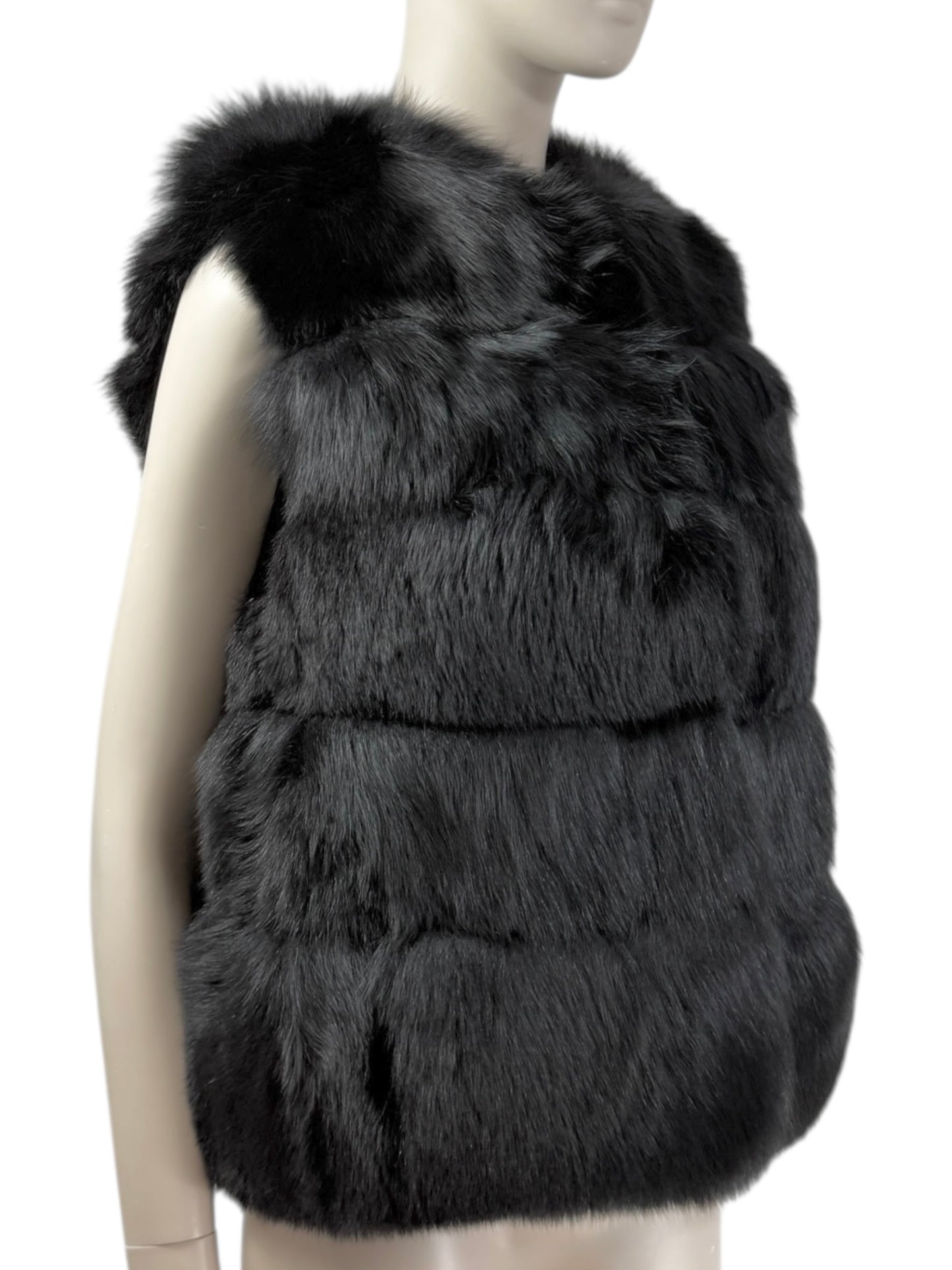 Miu Miu black fox vest