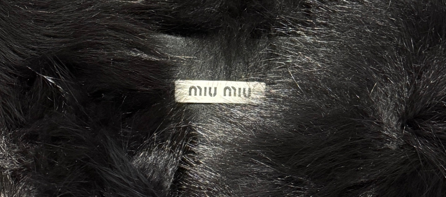 Miu Miu black fox vest