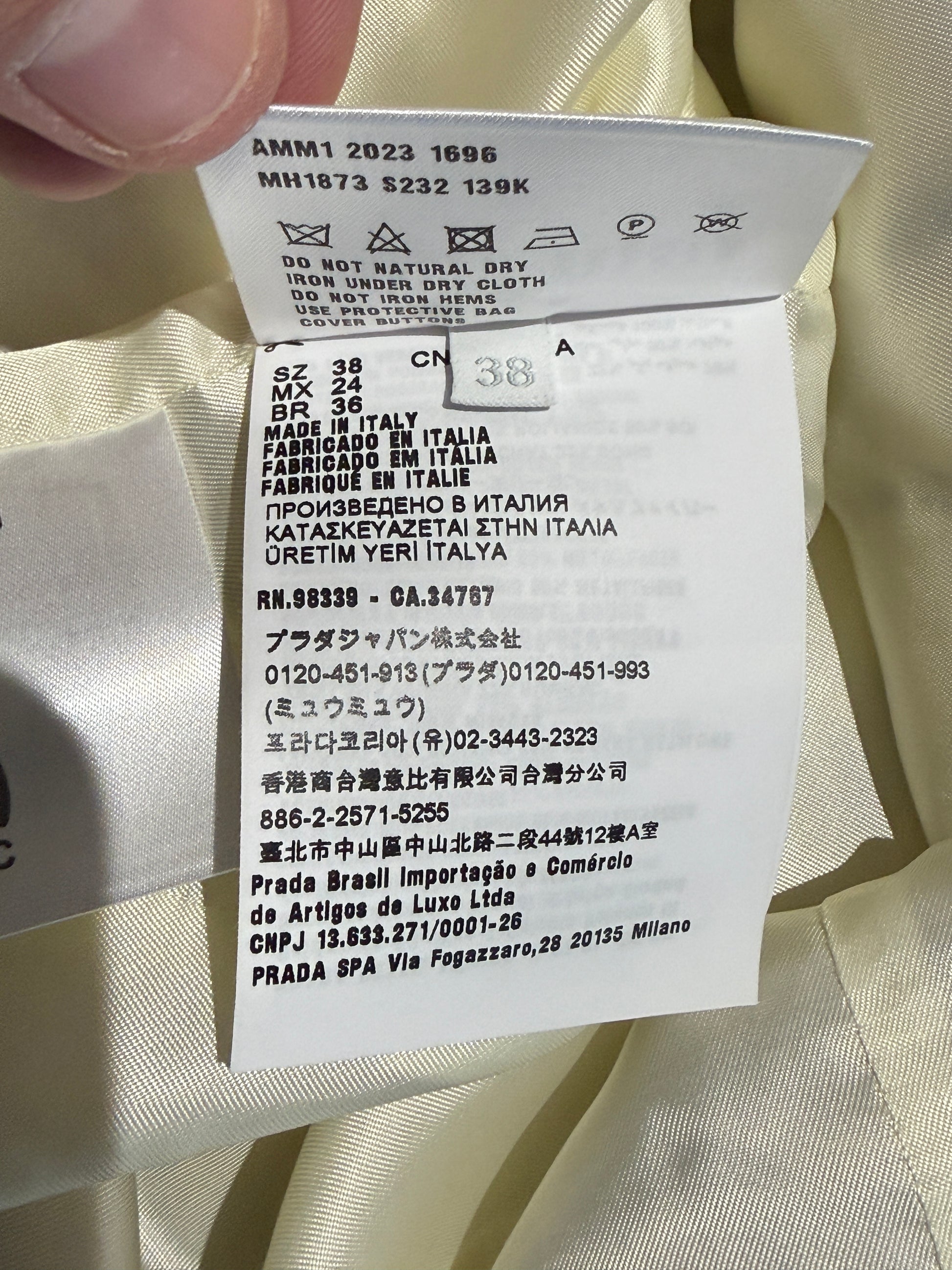 Miu Miu tweed jacket beige black