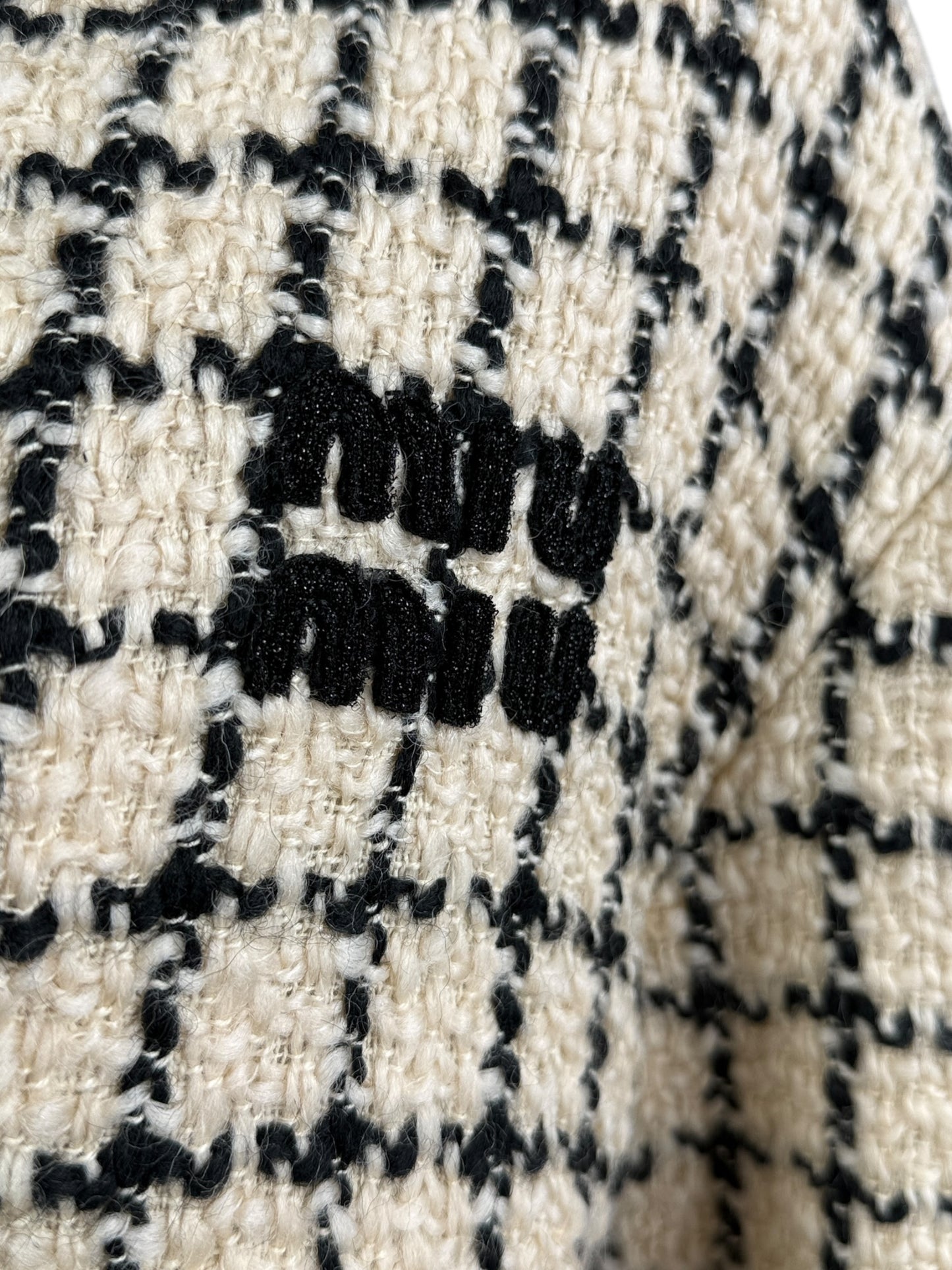 Miu Miu tweed jacket beige black