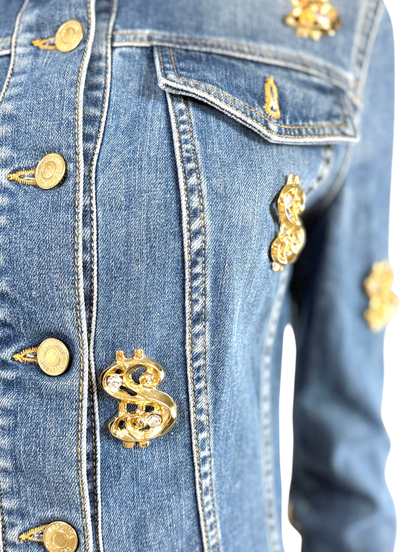 Moschino Couture Jeremy Scott Fall 2019 Dollar denim chemise dress