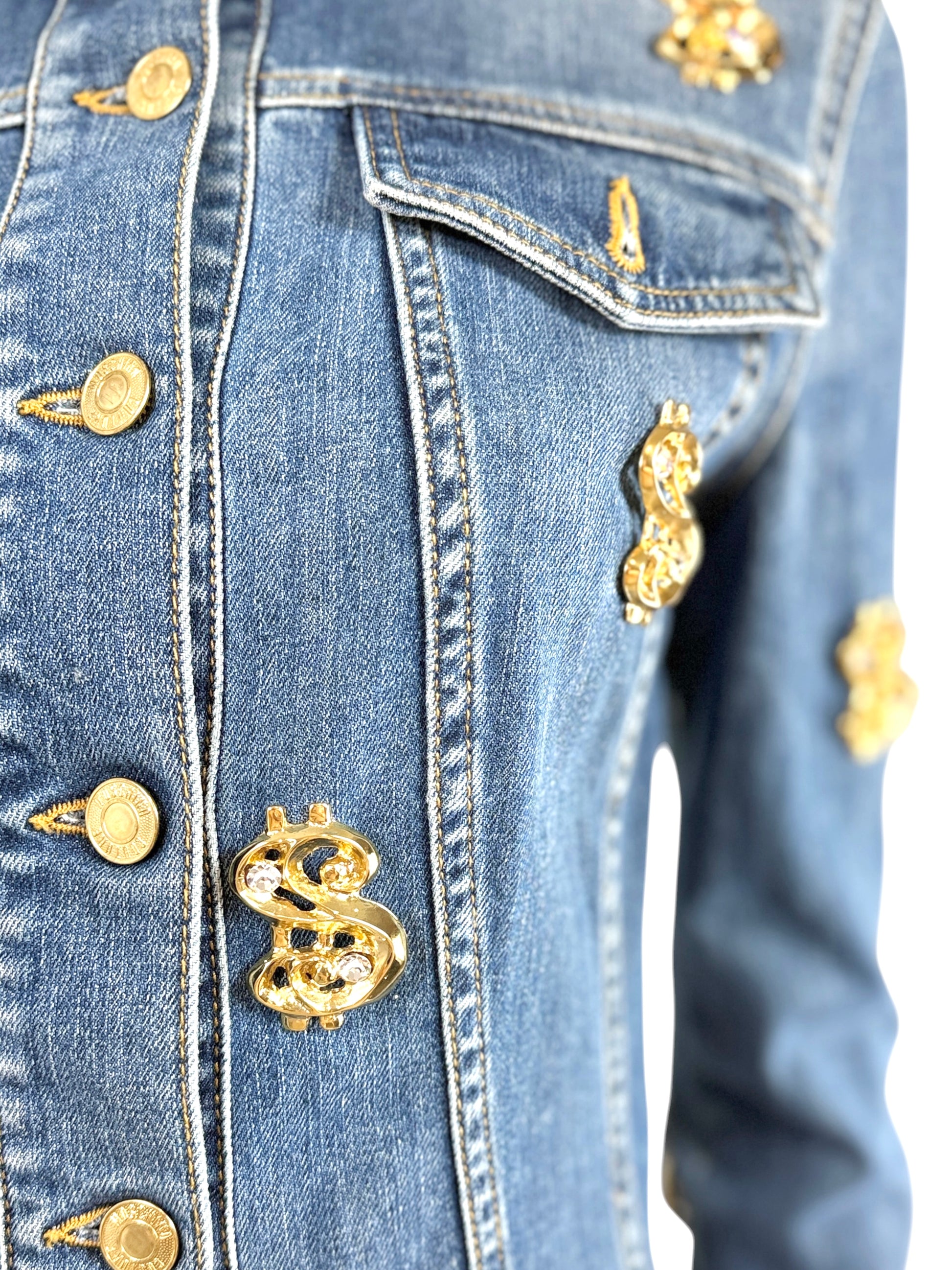 Moschino Couture Jeremy Scott Fall 2019 Dollar denim chemise dress