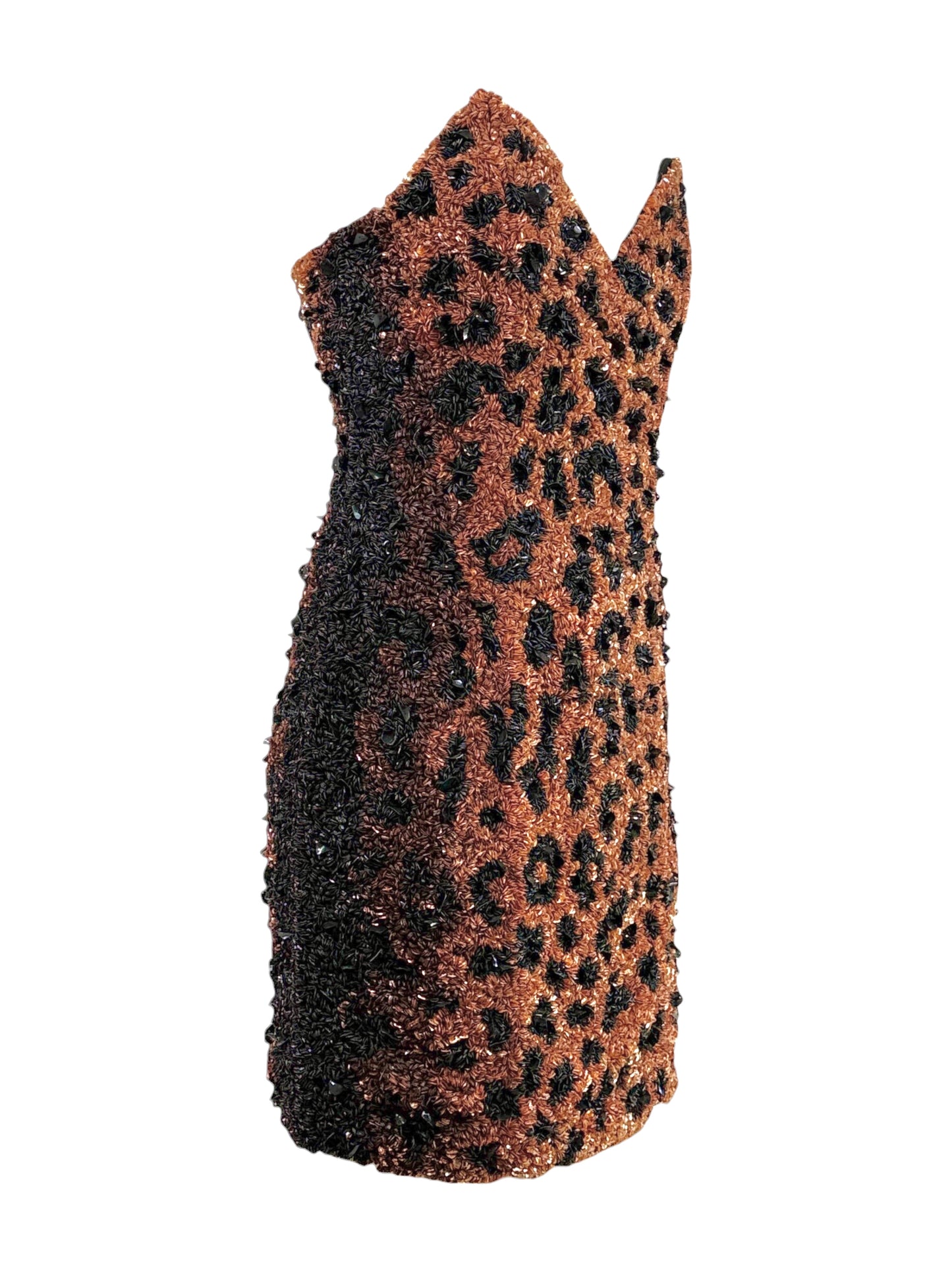 
Moschino Couture Jeremy Scott Fall 2021 Look 35 Sequined leopard dress