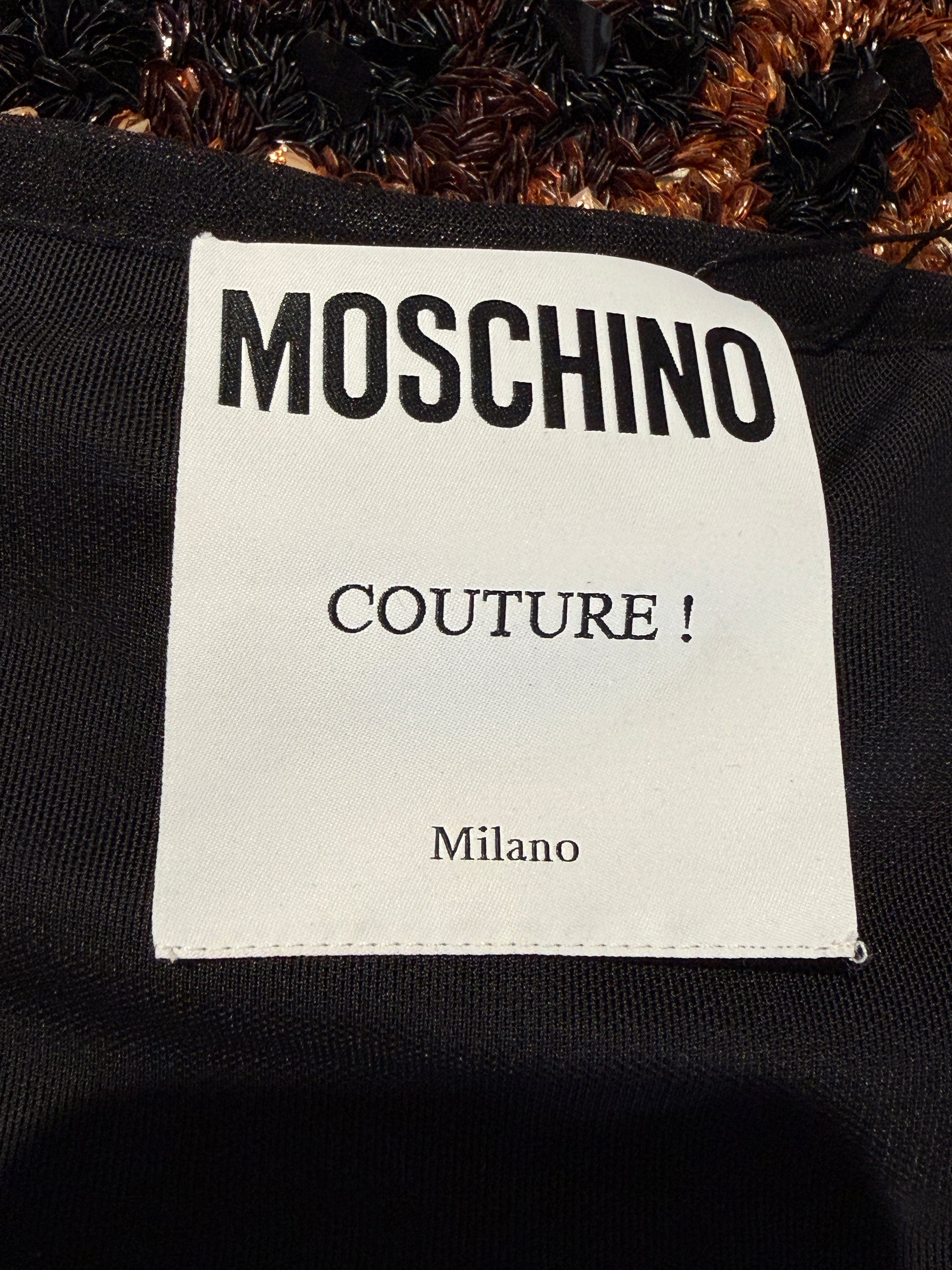 
Moschino Couture Jeremy Scott Fall 2021 Look 35 Sequined leopard dress