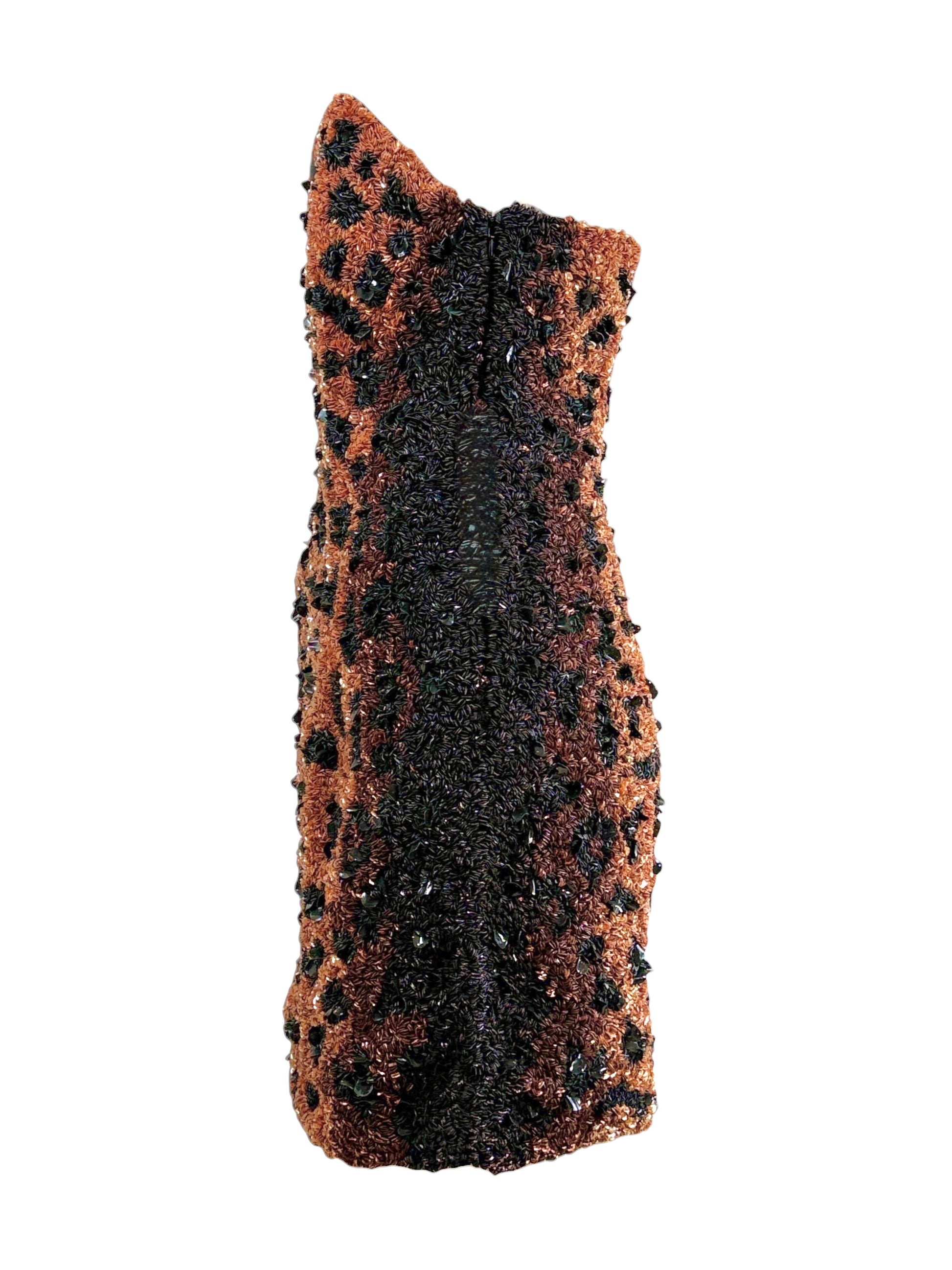 
Moschino Couture Jeremy Scott Fall 2021 Look 35 Sequined leopard dress