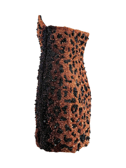 
Moschino Couture Jeremy Scott Fall 2021 Look 35 Sequined leopard dress