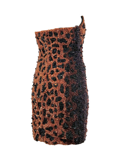 
Moschino Couture Jeremy Scott Fall 2021 Look 35 Sequined leopard dress
