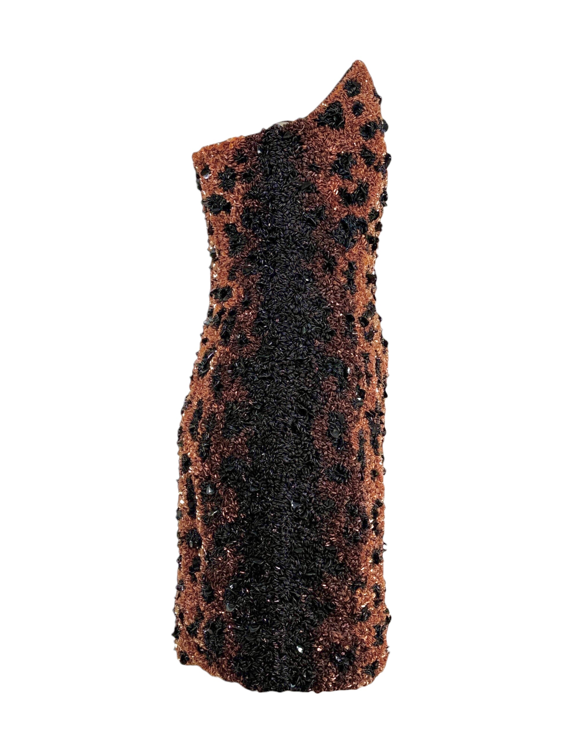 
Moschino Couture Jeremy Scott Fall 2021 Look 35 Sequined leopard dress