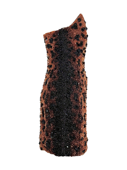 
Moschino Couture Jeremy Scott Fall 2021 Look 35 Sequined leopard dress