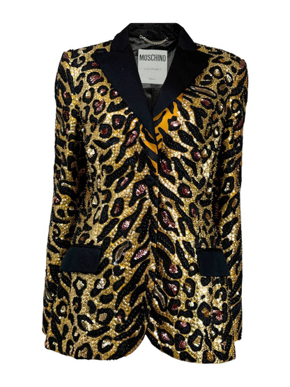 Moschino Couture Jeremy Scott Resort 2019 Look 58 Smoking tiger leopard jacket
