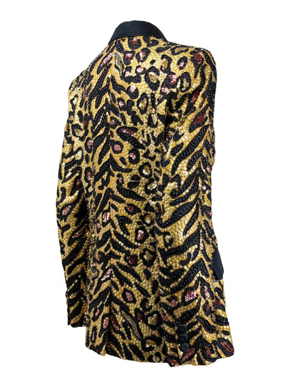 Moschino Couture Jeremy Scott Resort 2019 Look 58 Smoking tiger leopard jacket