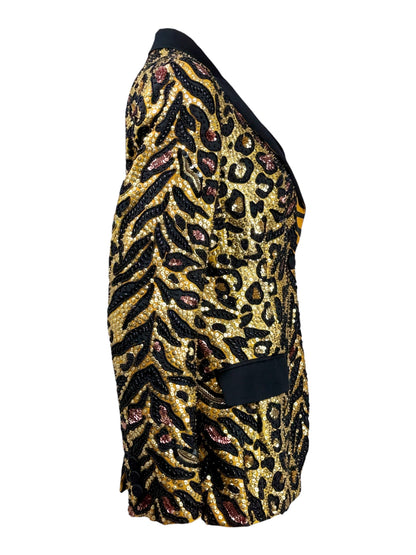 Moschino Couture Jeremy Scott Resort 2019 Look 58 Smoking tiger leopard jacket