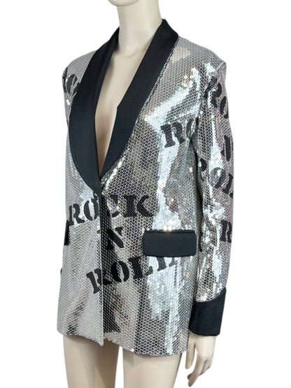 Moschino Couture Jeremy Scott Spring 2020 Look 72 Smoking sequined jacket
