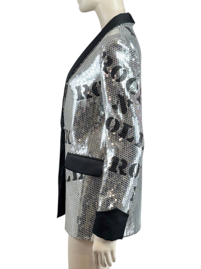 Moschino Couture Jeremy Scott Spring 2020 Look 72 Smoking sequined jacket